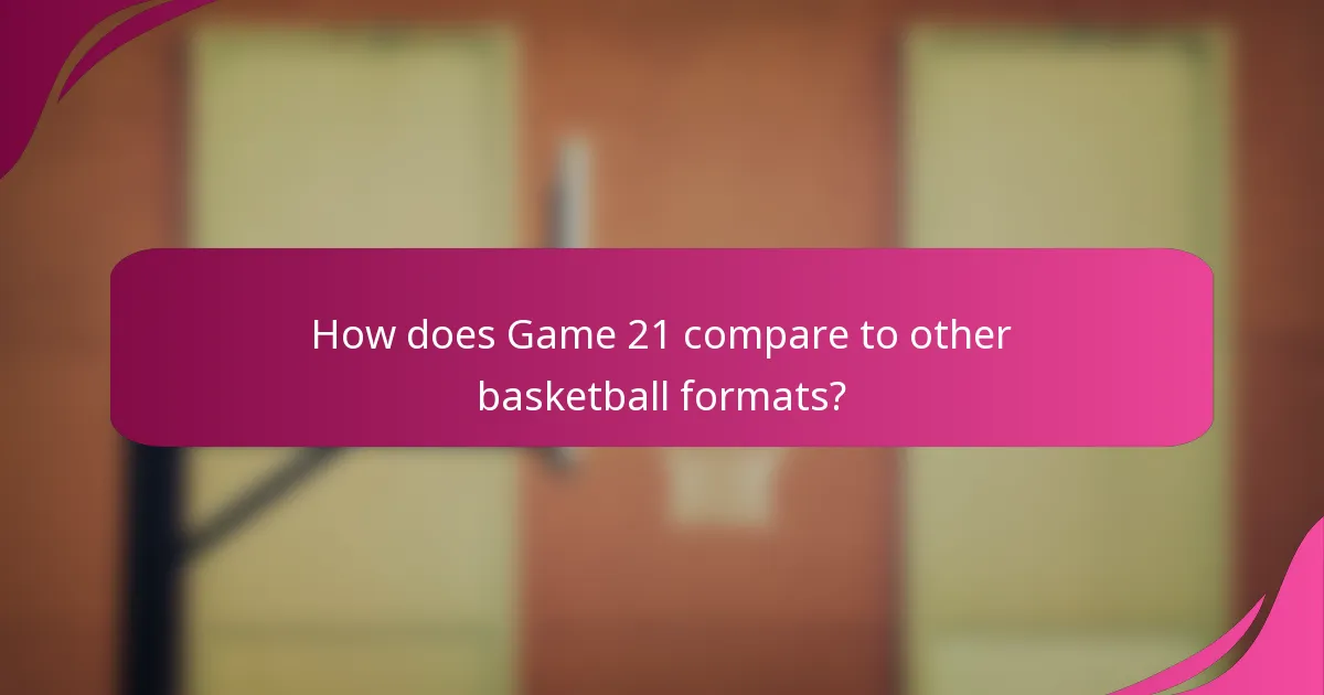 How does Game 21 compare to other basketball formats?