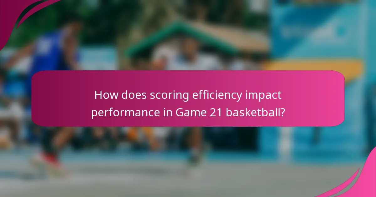 How does scoring efficiency impact performance in Game 21 basketball?