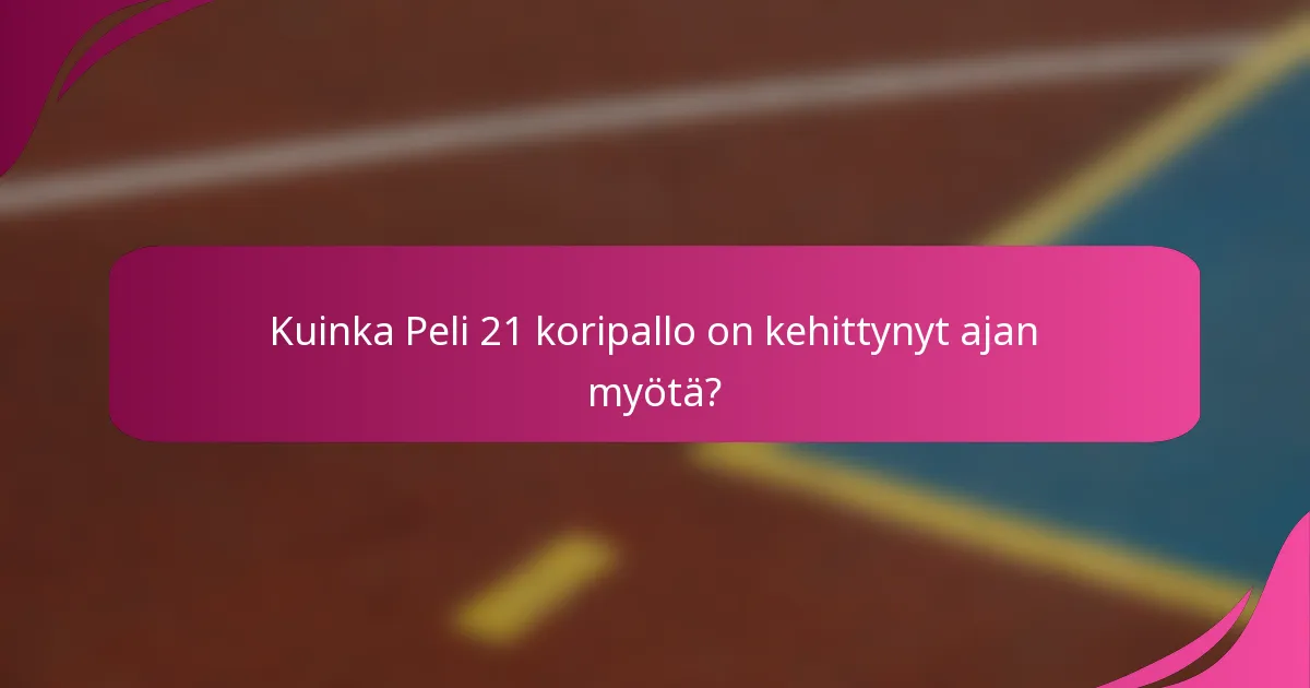 Kuinka Peli 21 koripallo on kehittynyt ajan myötä?