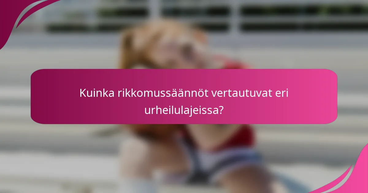 Kuinka rikkomussäännöt vertautuvat eri urheilulajeissa?