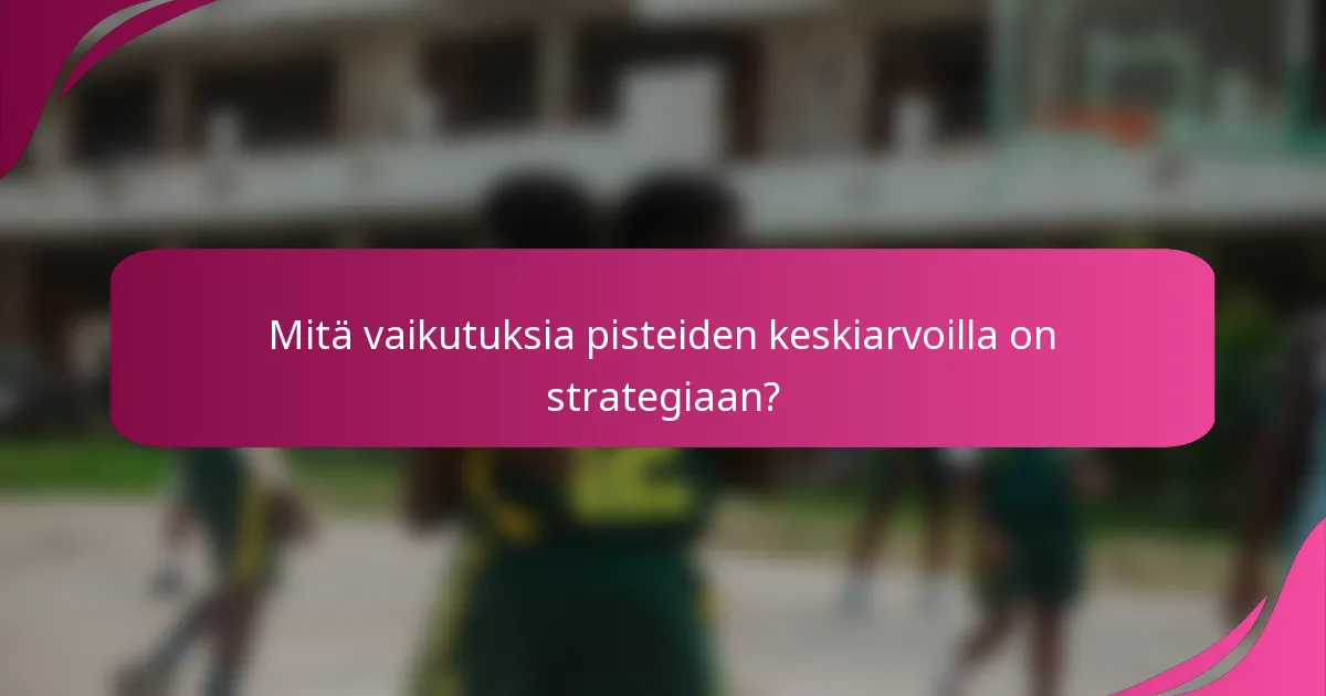 Mitä vaikutuksia pisteiden keskiarvoilla on strategiaan?